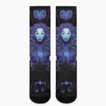 Virgo And Astrological Signs Print Crew Socks