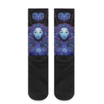 Virgo And Astrological Signs Print Crew Socks
