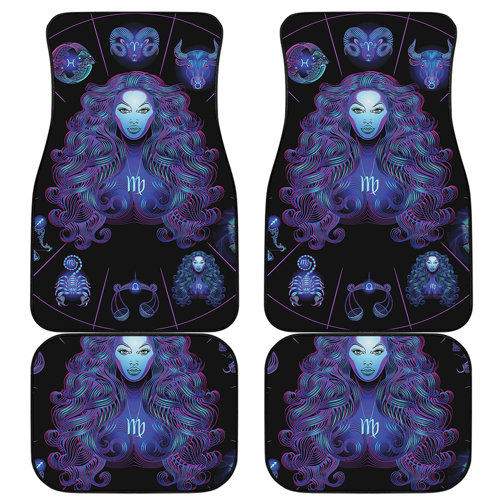 Virgo And Astrological Signs Print Front and Back Car Floor Mats