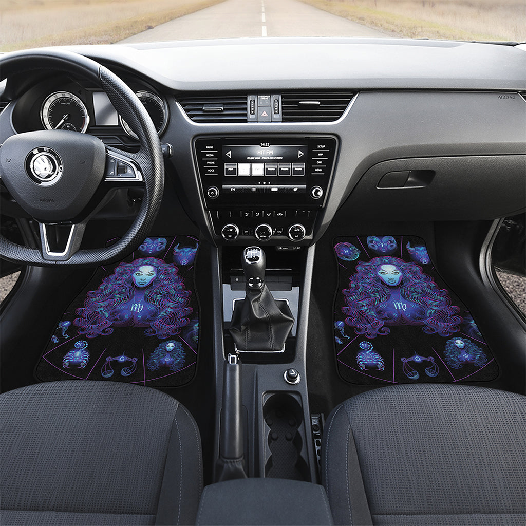 Virgo And Astrological Signs Print Front and Back Car Floor Mats