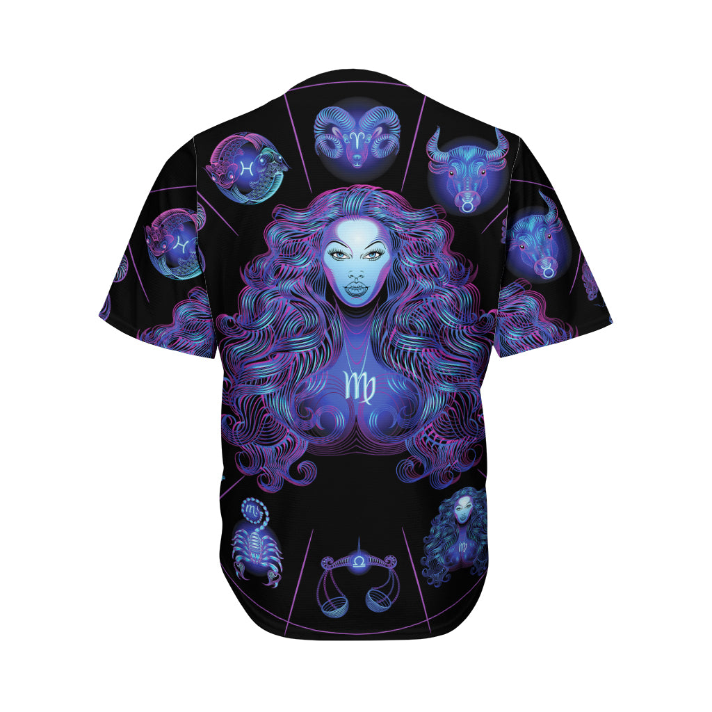 Virgo And Astrological Signs Print Men's Baseball Jersey