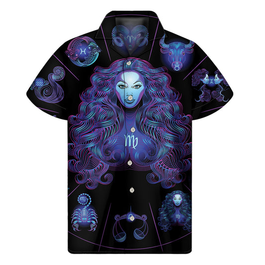 Virgo And Astrological Signs Print Men's Short Sleeve Shirt