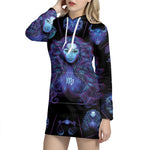 Virgo And Astrological Signs Print Pullover Hoodie Dress