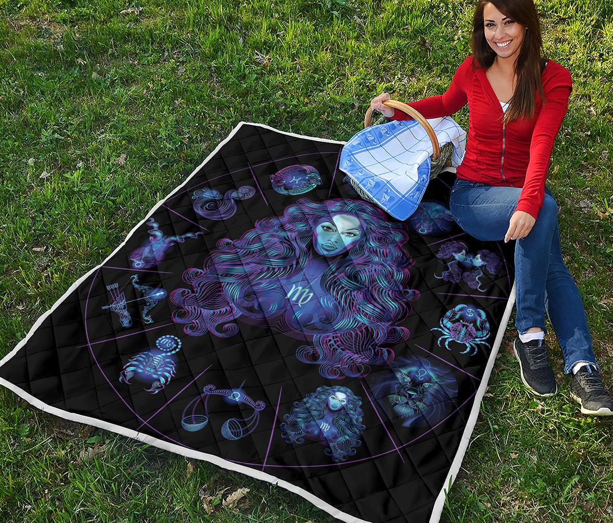 Virgo And Astrological Signs Print Quilt