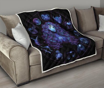 Virgo And Astrological Signs Print Quilt