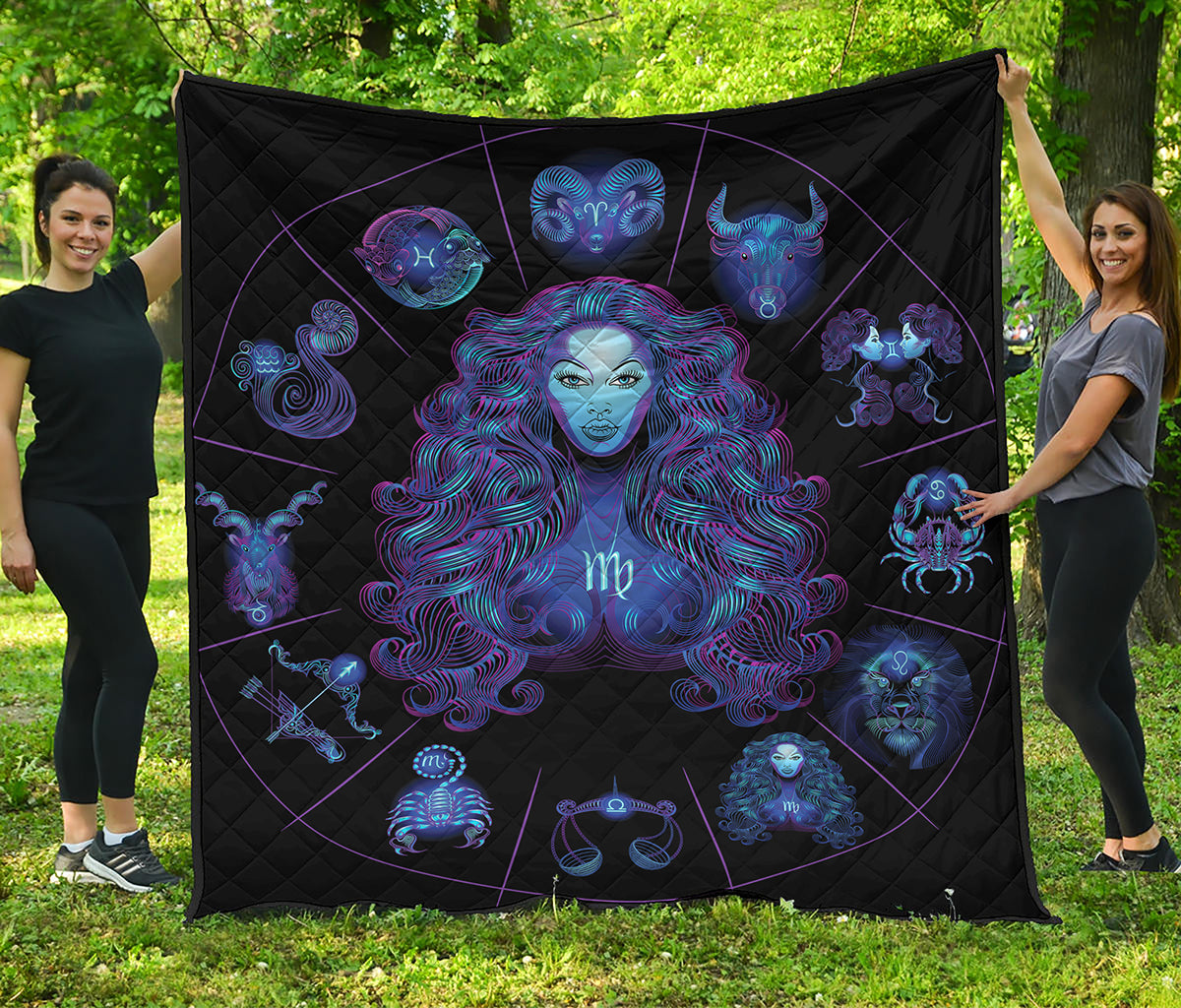 Virgo And Astrological Signs Print Quilt