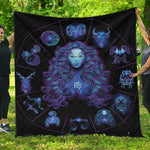 Virgo And Astrological Signs Print Quilt