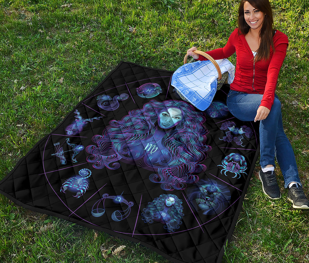 Virgo And Astrological Signs Print Quilt