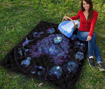 Virgo And Astrological Signs Print Quilt