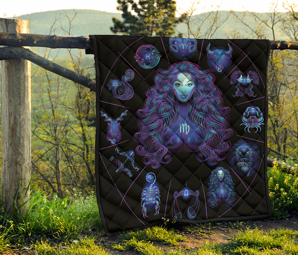 Virgo And Astrological Signs Print Quilt
