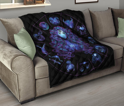 Virgo And Astrological Signs Print Quilt