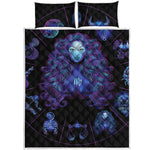 Virgo And Astrological Signs Print Quilt Bed Set