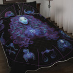 Virgo And Astrological Signs Print Quilt Bed Set