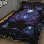Virgo And Astrological Signs Print Quilt Bed Set