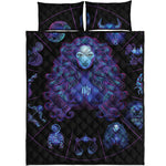 Virgo And Astrological Signs Print Quilt Bed Set
