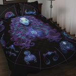 Virgo And Astrological Signs Print Quilt Bed Set