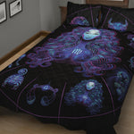 Virgo And Astrological Signs Print Quilt Bed Set
