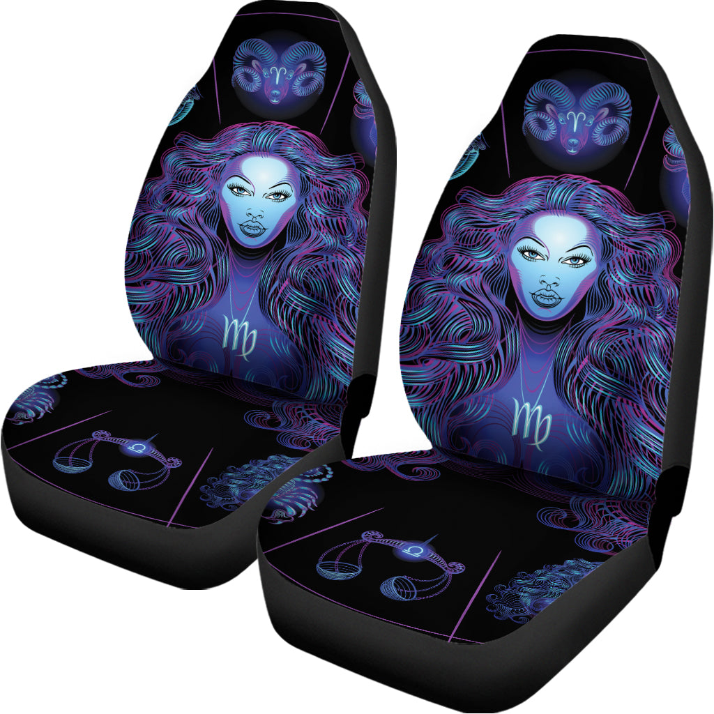 Virgo And Astrological Signs Print Universal Fit Car Seat Covers