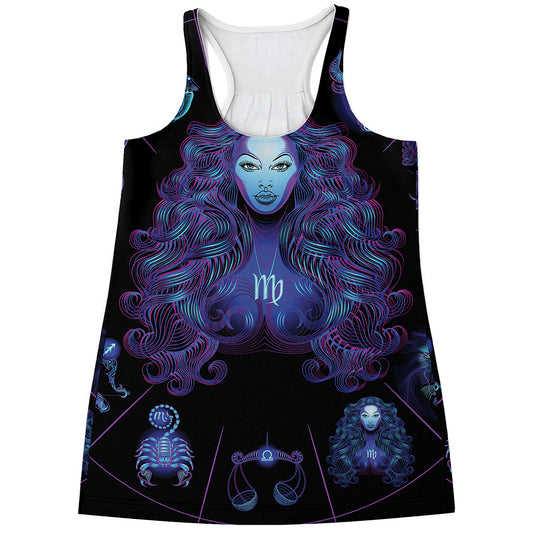 Virgo And Astrological Signs Print Women's Racerback Tank Top
