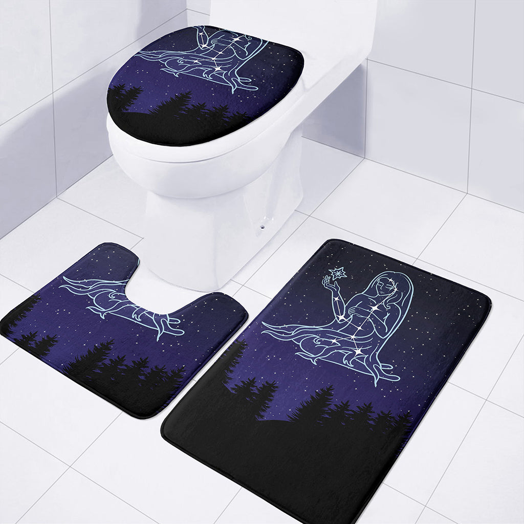 Virgo Constellation Print 3 Piece Bath Mat Set