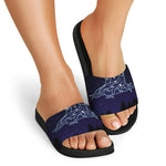 Virgo Constellation Print Black Slide Sandals