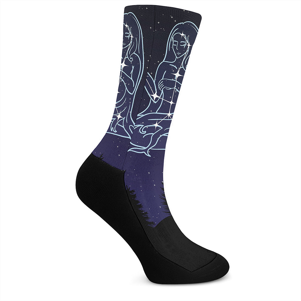 Virgo Constellation Print Crew Socks