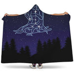 Virgo Constellation Print Hooded Blanket