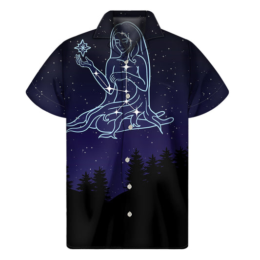 Virgo Constellation Print Men's Short Sleeve Shirt