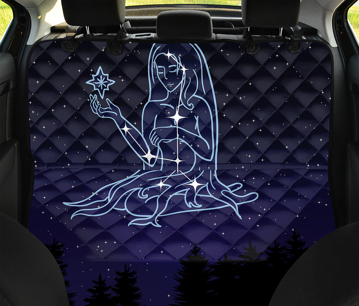 Virgo Constellation Print Pet Car Back Seat Cover
