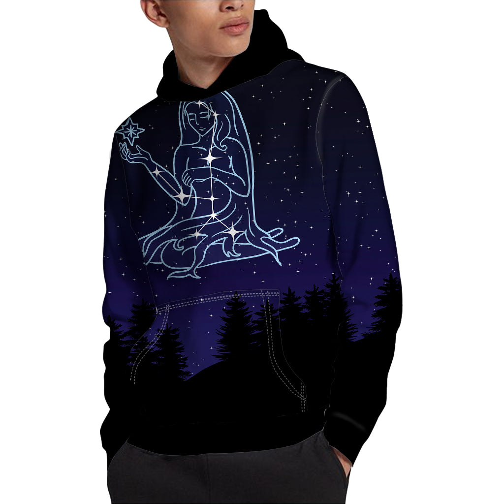 Virgo Constellation Print Pullover Hoodie