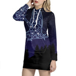Virgo Constellation Print Pullover Hoodie Dress