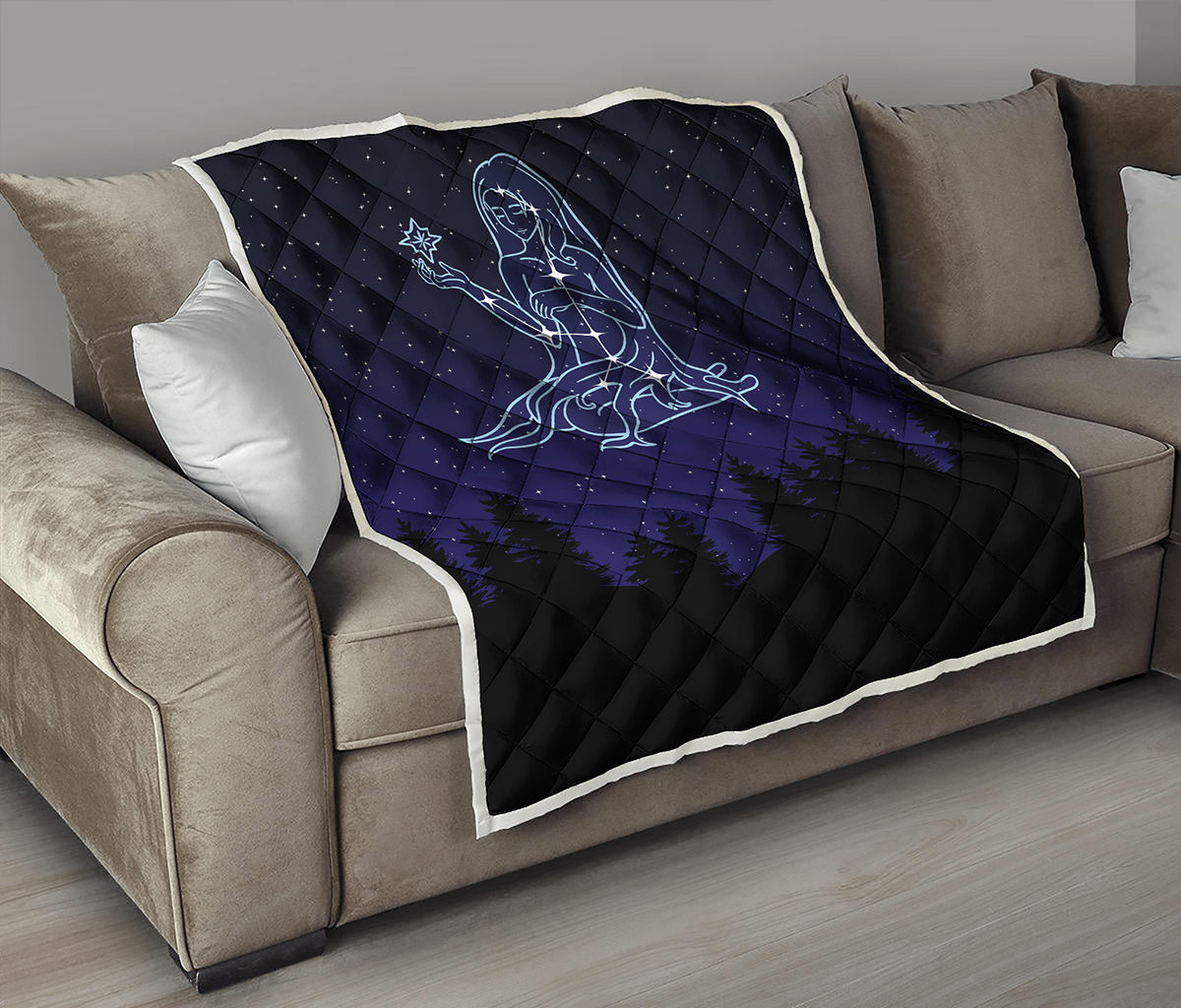 Virgo Constellation Print Quilt