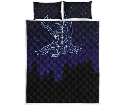 Virgo Constellation Print Quilt Bed Set