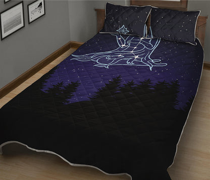 Virgo Constellation Print Quilt Bed Set