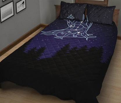 Virgo Constellation Print Quilt Bed Set