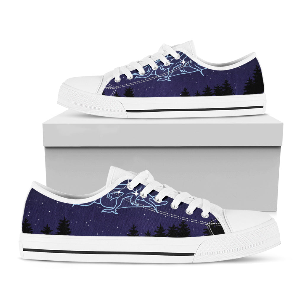 Virgo Constellation Print White Low Top Shoes