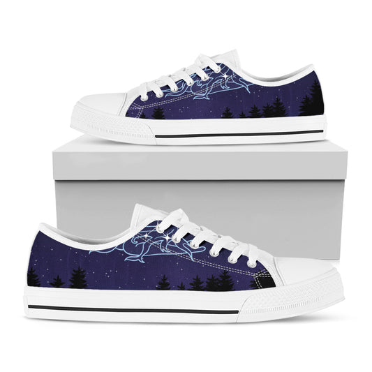 Virgo Constellation Print White Low Top Shoes