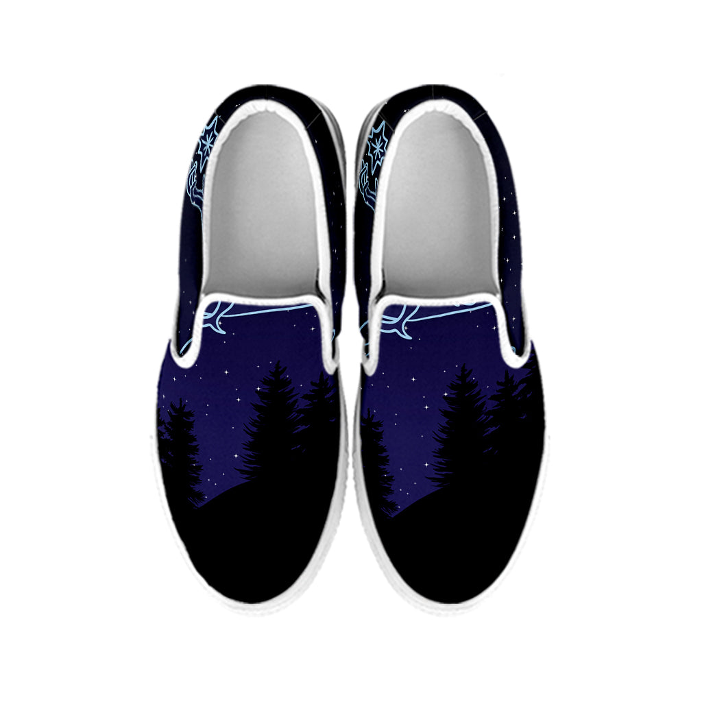 Virgo Constellation Print White Slip On Shoes