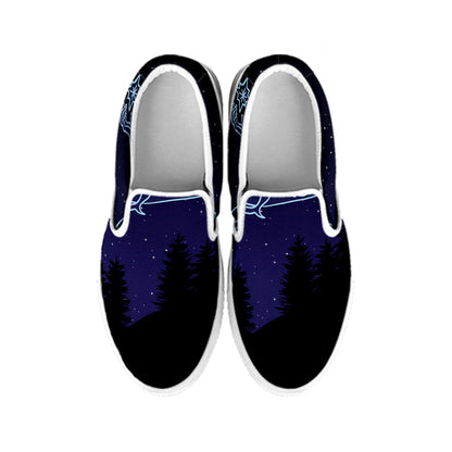Virgo Constellation Print White Slip On Shoes