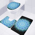 Vishuddha Chakra Mandala Print 3 Piece Bath Mat Set
