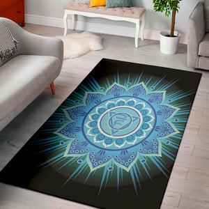 Vishuddha Chakra Mandala Print Area Rug