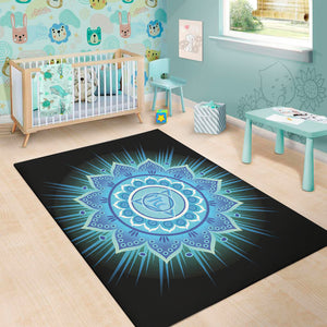 Vishuddha Chakra Mandala Print Area Rug