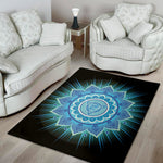 Vishuddha Chakra Mandala Print Area Rug