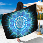 Vishuddha Chakra Mandala Print Beach Sarong Wrap