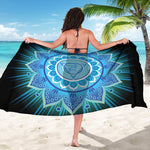 Vishuddha Chakra Mandala Print Beach Sarong Wrap