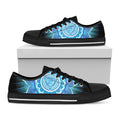 Vishuddha Chakra Mandala Print Black Low Top Sneakers