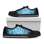 Vishuddha Chakra Mandala Print Black Low Top Shoes 