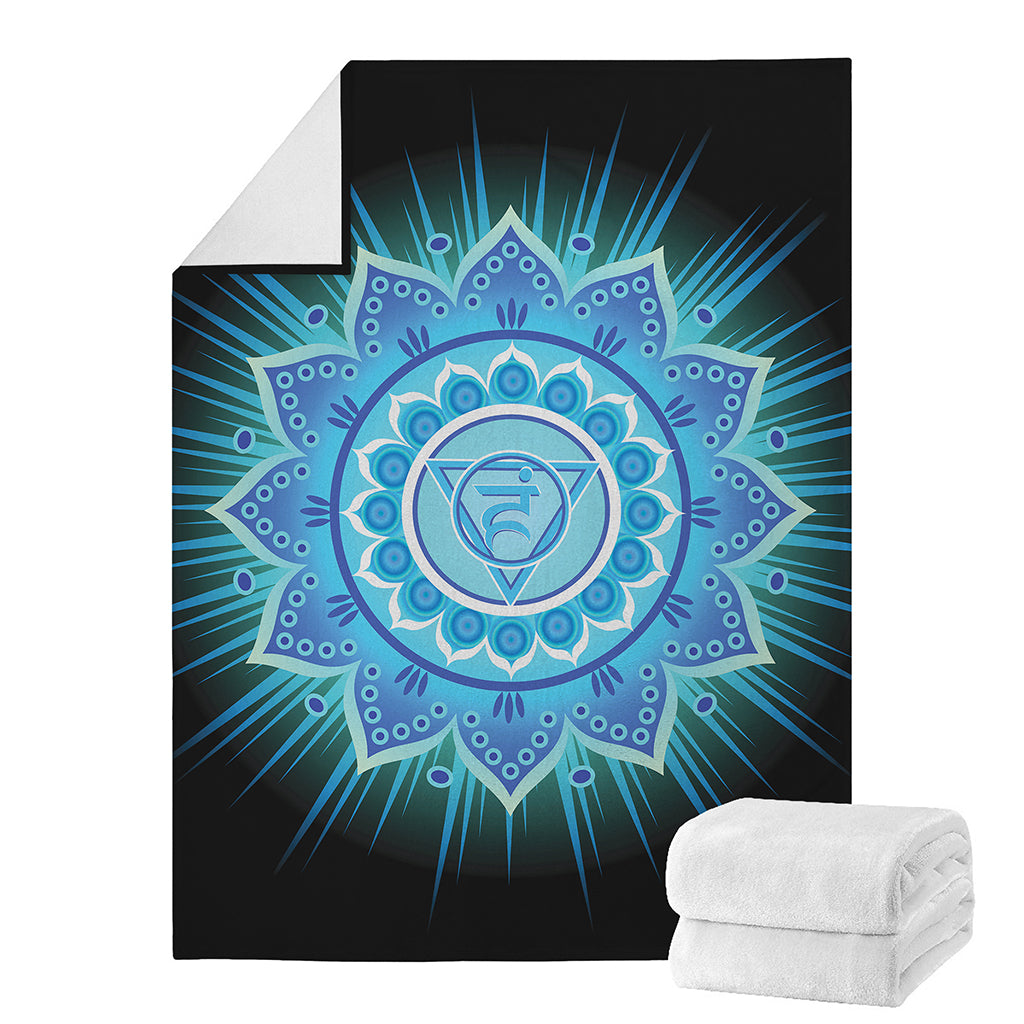 Vishuddha Chakra Mandala Print Blanket