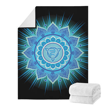 Vishuddha Chakra Mandala Print Blanket