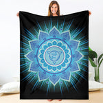 Vishuddha Chakra Mandala Print Blanket
